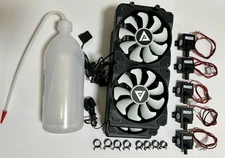 Liquid Cooling Radiators and Pumps Kit with Cooling Fluid Bottle