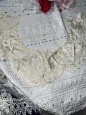 ORNATE Antique VICTORIAN STYLE LACE COLLAR VINTAGE CREAM LACE