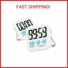 Antonki 2 Pack Digital Timer for Kids, Magnetic Countdown Kitchen Timers for Coo