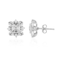 Cavill Silberohrringe Damen 3,67Ct Zirkon Asscher Schliff 925 Platin