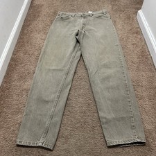 Levi’s 550 Relax Fit Tapered Leg Khaki Jeans Size 33 USA Made Vtg Distress *READ
