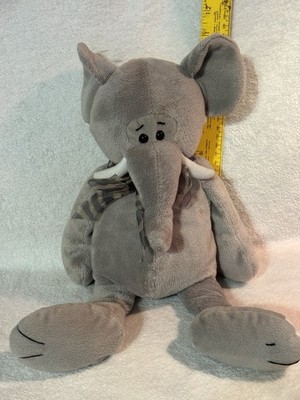 The Petting Zoo Elephant Plush Stuffed Animal 11  JLI 1994 Gray Floppy Sad Face