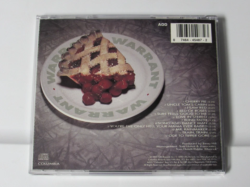 Warrant LIKE-NEW (CD 1990) Cherry Pie - Blind Faith - Uncle Tom's Cabin FREE Foto 2 de 3