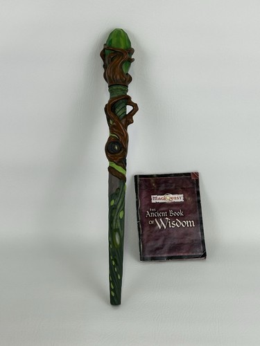 MagiQuest Wood Vine Green Gem Lights Wand Great Wolf Lodge Ancient Book Wisdom