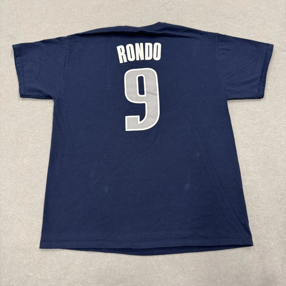 Camiseta de baloncesto de la NBA azul marino grande de los Dallas Mavericks para hombre Rajon Rondo 9 algodón Foto 4 de 4
