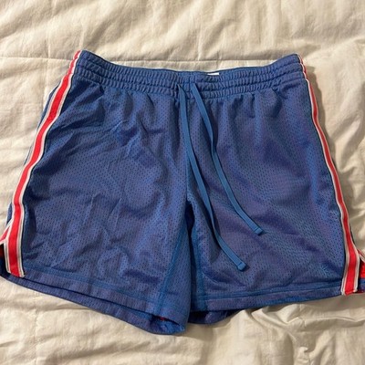 Danskin Now Athletic Shorts Size Small (4-6) S Drawstring, Blue with Neon under