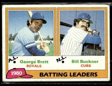 1981 Topps #1 1980 Batting Leaders George Brett / Buckner Condition Issues 2902K