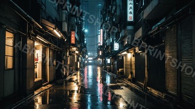 Digital Image Wallpaper Background Picture Photo Desktop 4K Rainy Neon Alley
