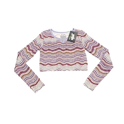 Girls Long Sleeves Notch Neck Seamless Tee Shirt - art class Medium Size 8 Print