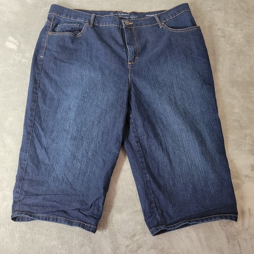 Gloria Vanderbilt All Around Slimming Damen Jeans 18W Plus Capri Dunkelblau Denim