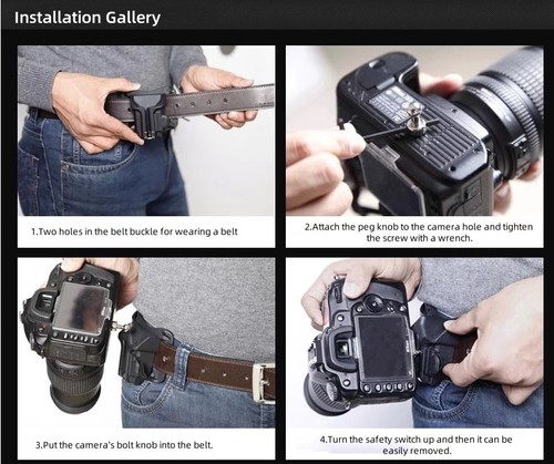 1/4 Quick Release Waist Belt Buckle Strap Hanger Holder for DSLR Camera - Picture 6 of 12