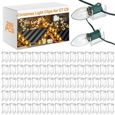 200 Pcs Christmas Light Clips Clear Lighting Outlet Combo C Clips Waterproof ...