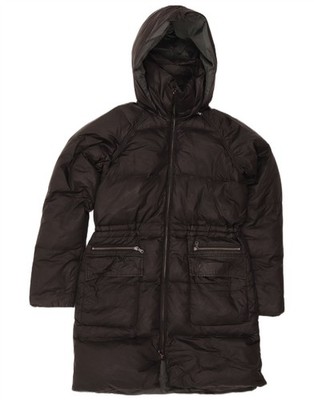 Calvin Klein wattierter Damenmantel mit Kapuze UK 10 Small schwarz Polyamid AH01