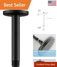 Matte Black 6-Inch Shower Arm, Corrosion Resistant for High Pressure Showers