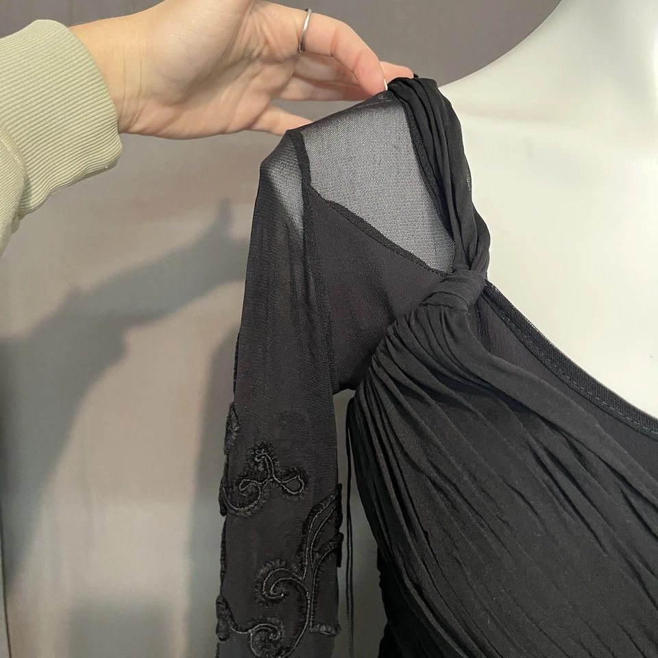 Camisa Passion Italia Vestido Personalizado Malla Seda Vintage Talla Mediana 10 Niteline Foto 3 de 4