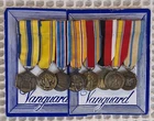 Vintage Mounted Miniature Military Army 8 Service Medals WWII Vanguard