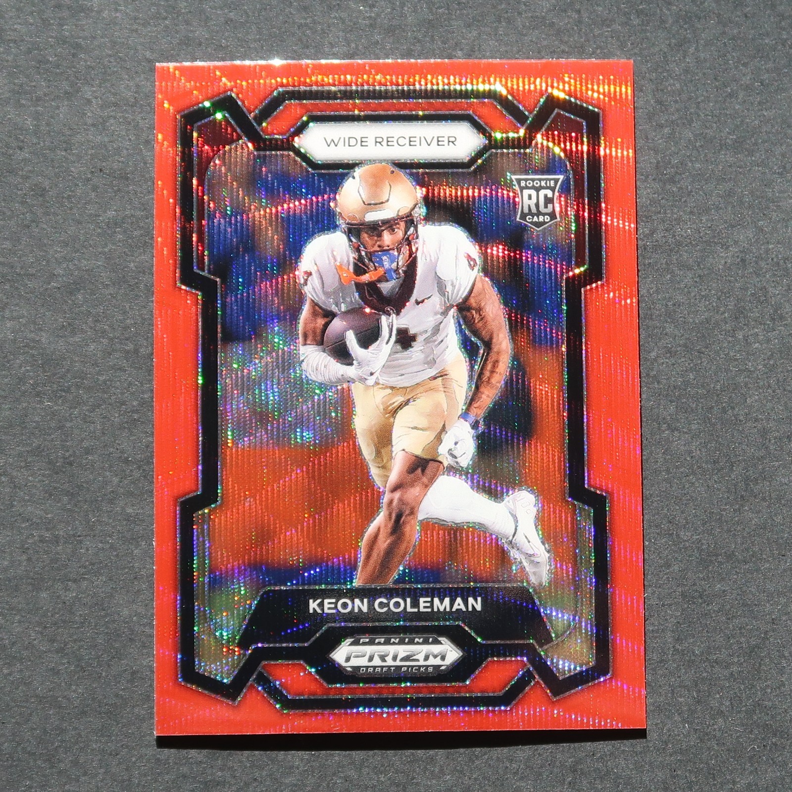 Keon Coleman 2024 Panini Prizm Draft Picks Ruby Wave #120