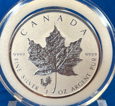 2017 Canada $5 Silver Maple Leaf 1 Oz. Reverse Proof Rooster Privy