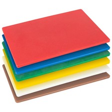 Image of 6 Pack Colour-Coded Plastic Chopping Board Set - Multi