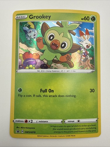 Grookey SWSH070 Black Star Promo 2020 Holo Rare Cosmos Holo Pokemon TCG Card NM
