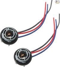 2PCS 1157 Bulb Socket, Plastic Waterproof Turn Signal/Brake/Tail Light Socket Ha