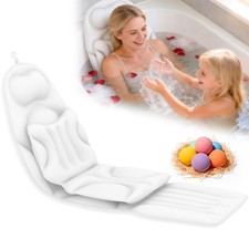 Deluxe Full Body Bath Pillow, Breathable Mesh Bathtub Cushion, Thickened Soft...