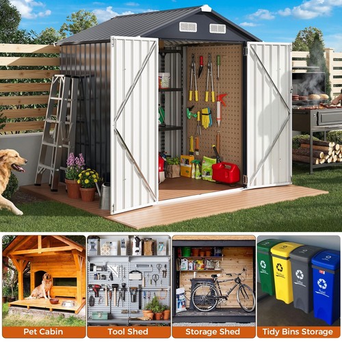 Outdoor Storage Shed 5.7x5.7ft Lockable Weather Resistant Garden Shed - Picture 4 of 5