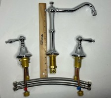 Signature Hardware - Victorian Style Widespread Bathroom Faucet 2 Handles Chrome