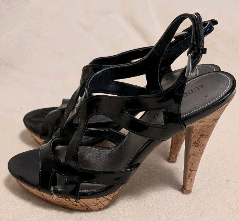 Audrey Brooke Mujer Cuero Corcho Cuña Plataforma Tacones Talla 7 S34 Foto 3 de 4
