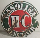 VINTAGE PORCELAIN SINCLAIR HC SPANISH GAS DOUBLE SIDED SIGN 48" BIG SIZE