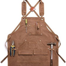 Apron with Pockets,Heavy Duty Thick Canvas,Electrician Gardening Tool Apron...