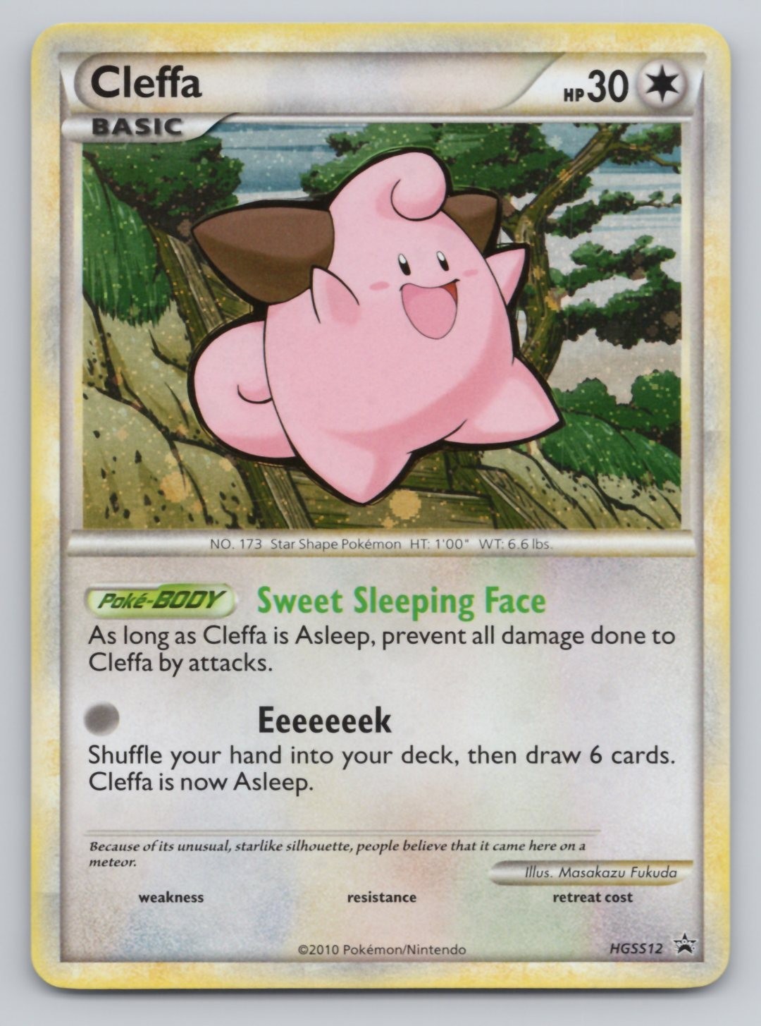 Pokémon TCG Cleffa HGSS12 HeartGold & SoulSilver Holo Black Star Promo
