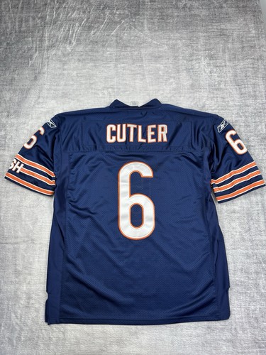 Chicago Bears Jersey Men's 50 Blue Jay Cutler #6 Y2K Reebok On Field NFL Stitch - Picture 9 of 14