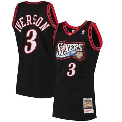 Men's Mitchell & Ness Allen Iverson Black Philadelphia 76ers 1997