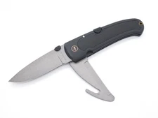 Vtg Browning 608 Kodiak FDT Seki Japan Black Guthook Folding Hunter Knife