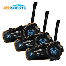 3x FX8 Pro Motorcycle Bluetooth Headset Helmet Intercom 10 Riders Communication