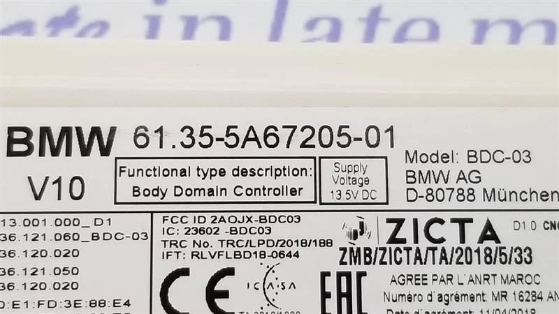 22 MÓDULO DE CONTROL DE DOMINIO DE CARROCERÍA BMW X7 M50I BCM 61355A67205 Foto 3 de 4