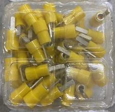 BM 00352 Blade Pin Insulated Lug 4.0-6.0mm2/12-10 AWG , Yellow, 50 Pc's Per Pkt