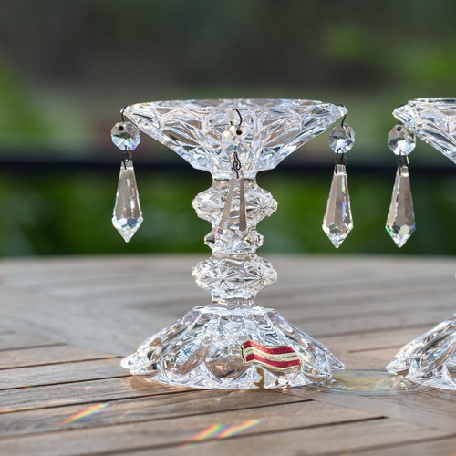 Bleikristal West Germany Crystal Bobeche Candlestick Holders - Picture 4 of 9