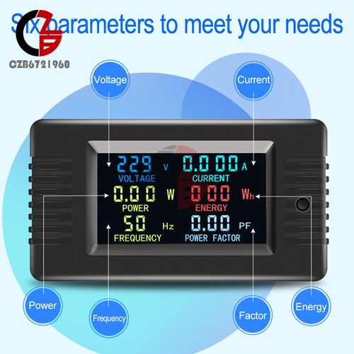 PZEM-020 Color Screen Tester Voltage AC Digital Current Power Capacity Meter 10A - Picture 10 of 22