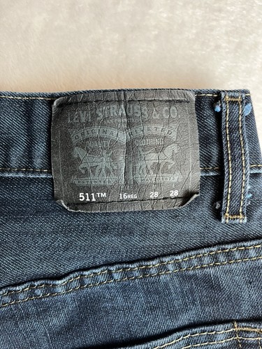 LEVIS Boys Jean Size16 (30x28) Blue Slim Fit Straight Leg W71CM Dark Denim - Picture 14 of 18