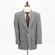 Farah 44R Gray Sport Coat Blazer Jacket Solid 2B Tweed