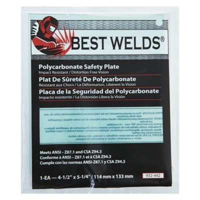 Safety Plate, 4.5 In X 5.25 In, Polycarbonate, Clear
