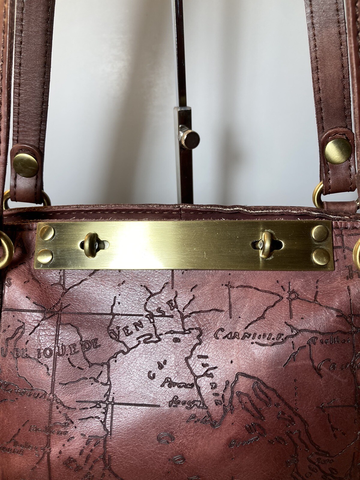 Patricia Nash Signature Map Large Leather Tote Should… - Gem
