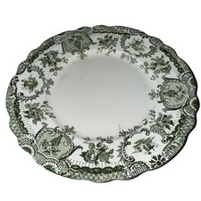 Assiette à salade en porcelaine semi royale 7/8" Raleigh vert accent doré