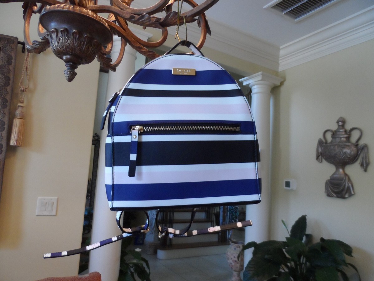 New Kate Spade Multi Color Striped Saffiano Leather Backpack & Money Pouch Set Kate Spade New York Women main image 3