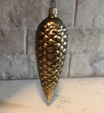 Vintage Czech Republic Blown Glass Pinecone Christmas Ornament