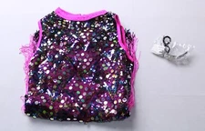 Weissman Girls Geo Sequin Fringe Dress Jazz Costume BL1 Pink Size LC (US: Large)