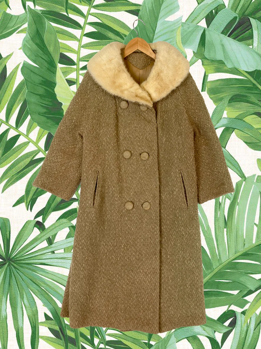 Tan boucle clearance coat