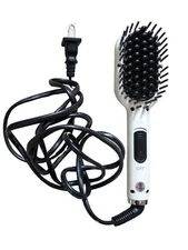 Eva NYC Mini Healthy Heat Thermal Straightening Brush White Travel Tested Cord